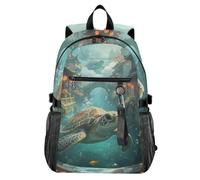 Loancwa Eastern Turtle City, zaino da viaggio per computer portatile, per donne, uomini, adolescenti, ragazze, scuola, università, resistente all'acqua, stile casual