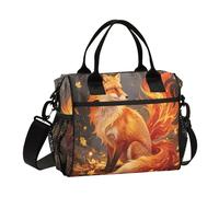 Loancwa Flame Spirit - Borsa termica per il pranzo, per donne e uomini, riutilizzabile, a prova di perdite, per picnic, ufficio, borsa termica con cerniera e tasche, 12 l