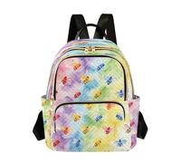 Loancwa Mini zaino da donna arcobaleno Tie-dye con immagine di api borsa da viaggio borsa da viaggio borsa a tracolla zaino alla moda