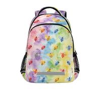 Loancwa Zaino da viaggio per bambini e bambine, motivo: api tie-dye, arcobaleno