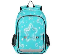 Loancwa Zaino unisex per bambini, celeste con mappa stellare, zaino per computer portatile, zaino per la scuola elementare, con scomparto per laptop e tasche organizer