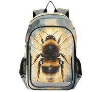 Loancwa Zaino unisex per bambini con api retrò, zaino per la scuola elementare, con scomparto per laptop e tasche organizer