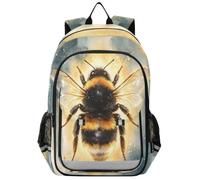 Loancwa Zaino unisex per bambini con api retrò, zaino per la scuola elementare, con scomparto per laptop e tasche organizer