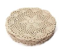Lobamop 12 Stück Vintage Cotone Tappetino Rotondo Mano Uncinetto Pizzo Sottobicchieri Cuccia Decorazione per la Casa