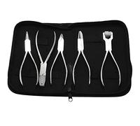 Lobamop 5 pezzi in acciaio ottica occhiali ottici occhiali telaio riparazione pinze ottiche kit attrezzi con borsa nera