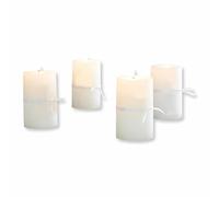 Loberon Braga Set di 4 Candele - Cera Interamente Colorata - Inodore, Crema