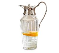 LOBERON Braux Caraffa - Vetro soffiato - Motivo scanalato, trasparente/argento