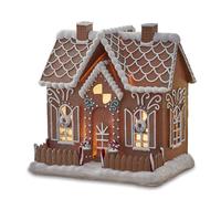 Loberon Casetta Decorativa Listras, Marrone/Bianco |
