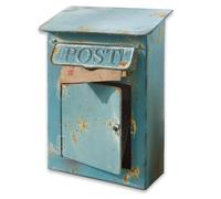 Loberon Cassetta della Posta Boîte Postale, Blu Antico |