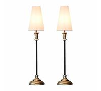 LOBERON Coppia di lampade da tavolo Obsonville, argento/nero/crema