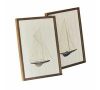 Loberon Coppia di Quadri Lemoux, Crema/Marrone