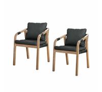 Loberon Coppia di sedie FSC®-100% Kennedy, Marrone/Nero
