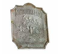 Loberon Humble Targa Decorativa - Ferro con Finitura Anticata - Grazioso Tocco Vintage, Grigio Antico