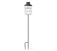Loberon Nistos Lanterna Solare - per Una Comoda Luce in Giardino - Ferro con Finitura Anticata, Grigio Antico