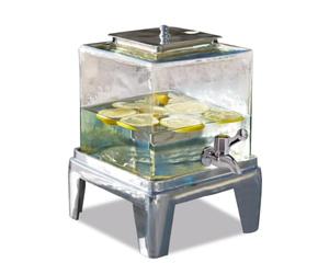 LOBERON Osric Dispenser per bevande - Vistosamente grande con un comodo rubinetto - Bevande praticamente dosate presentate con stile, trasparente/argento