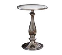 Loberon Piccolo Tavolino di complemento - Alluminio pressofuso Lucido - Look Sofisticato e Base Stabile, Argento