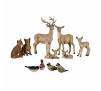 Loberon Set di 11 animaletti del Bosco Pluvet, Marrone