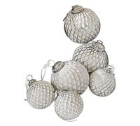 Loberon Set di 6 Decorazioni Natalizie Maélys, Bianco Antico |