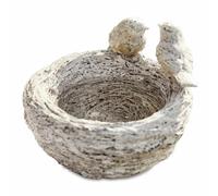 Loberon Seydi Abbeveratoio per Uccellini - Realizzazione realistica - con graziosi Uccellini, Bianco Antico