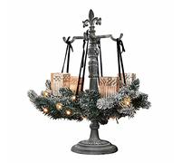 Loberon Supporto per corone Floreali Antwan | Supporto per Decorazioni Natalizie e Corona dell'Avvento | Realizzato in Solida ghisa | Punta Rimovibile | Grigio-Marrone Antico | 53 cm, Grigio Antico