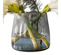 Loberon Vaso Inga | Vaso dalla Forma Essenziale per Decorazioni | per Fiori secchi, freschi e Rami | Decorazione per Il Soggiorno | in Vetro soffiato a Bocca | ø 23 cm, Trasparente