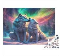 Lobo Pareja Bajo Aurora Puzzle 1000 Pezzi Idea Regalo Uomo E Donna Lobo Pareja Bajo Aurora Borealis Giochi Educativo E Giocattoli Sfida Regalo Intrattenimento Creativo Per La Decorazione Della Casa