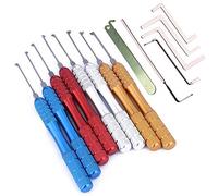 Loboo Idea 14 Pezzi Multicolore Dimple Kaba Lock Picking Tools, Compreso 10 Pezzi Ganci Grimaldelli e 7 Pezzi Tension Chiave, Funziona per Serratura a Doppia Estremità 2in1 Cilindro LockNgau AB