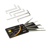 Loboo Idea Strumenti per fabbro, Include set di grimaldelli stile carta di credito da 5 pezzi e kit estrattore chiave rotto da 10 pezzi