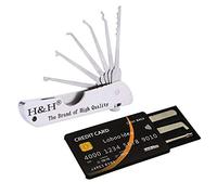 Loboo Idea Strumento di prelievo serratura con carta di credito e jackknife pieghevole portatile a gancio singolo Strumento per fabbro, Set di strumenti per fabbro professionale per allenamento