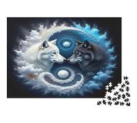 Lobos Yin Yang Puzzle 1000 Pezzi Impossibile - Regalo Perfetto Lobos Yin Yang in Cosmic Scene Puzzle Giocattolo Decompressivo Intellettuale Educativo Intrattenimento Creativo Für Erwachsene Und Kind