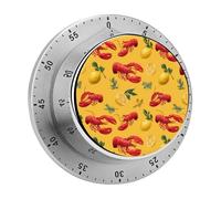 Lobster Lemon Timer da cucina a carica manuale da 60 minuti Strumento di gestione del tempo meccanico visivo per cucinare