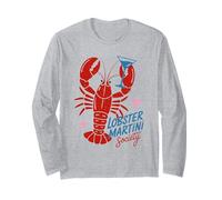 Lobster Martini Society Retro Cocktail Crostaceo Maglia a Manica