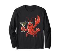 Lobster Martini Summer Seafood Cocktail Design Maglia a Manica