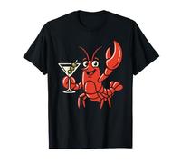Lobster Martini Summer Seafood Cocktail Design Maglietta