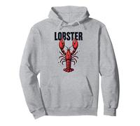 Lobster Mobster: Divertente Gangster di Frutti di Mare crostacei Arte Felpa con Cappuccio, Unisex per Adulti, Grigio Melange, L