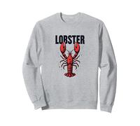 Lobster Mobster: Divertente Gangster di Frutti di Mare crostacei Arte Felpa, Unisex per Adulti, Grigio Melange, L