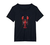 Lobster Mobster: Divertente Gangster di Frutti di Mare crostacei Arte Maglietta, Donna Plus-Size, Nero, 1X