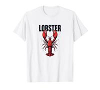 Lobster Mobster: Divertente Gangster di Frutti di Mare crostacei Arte Maglietta, Uomo, Bianco, L