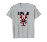 Lobster Mobster: Divertente Gangster di Frutti di Mare crostacei Arte Maglietta, Uomo, Grigio Melange, L
