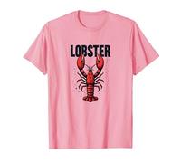 Lobster Mobster: Divertente Gangster di Frutti di Mare crostacei Arte Maglietta, Uomo, Rosa, L