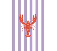 Lobster Notebook - Lilac and White Stripe Cover, 6” x 9”, 120 Pages, Lined - Coastal Nautical Journal for School, Work, or Summer Notes