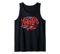 Lobster Red Bow Preppy Coquette Blue White Stripes Canotta