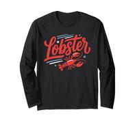 Lobster Red Bow Preppy Coquette Blue White Stripes Maglia a Manica