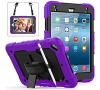 Lobwerk 4 in 1 - Custodia rigida per Apple iPad Mini 4/5 7.9", con supporto e tracolla, colore: Viola