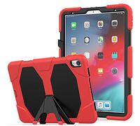 Lobwerk - Custodia 3 in 1 per Apple iPad PRO 11 (2018) 11", con Pellicola Protettiva e Supporto Rosso Rot