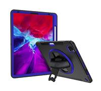 Lobwerk Custodia 4 in 1 per Apple iPad PRO 12.9 2018 2020 A2229 A2069 A2232 A2233 12.9 Pollici, Antiurto + Supporto + Fissaggio a Mano Blu Scuro