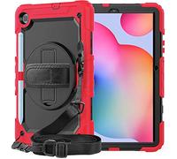 Lobwerk - Custodia 4 in 1 per Samsung Galaxy Tab S6 Lite SM-P610 SM-P615 10.4, Protezione Antiurto + Supporto, Colore: Rosso