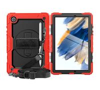 Lobwerk Custodia 4 in 1 per Samsung Tab A8 X200 X206 10.5 antiurto + supporto rosso