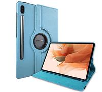 Lobwerk Custodia per Samsung Tab S7+ Plus Tab S T970 T975 S7 Fe SM-T730, con Funzione di Supporto e Funzione Auto Sleep/Wake, Colore: Azzurro