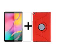 Lobwerk - Custodia Protettiva 2 in 1 per Galaxy Tab A 10.1" SM-T510 SM-T515, 360° + Vetro di Protezione Rosso Colore: Rosso